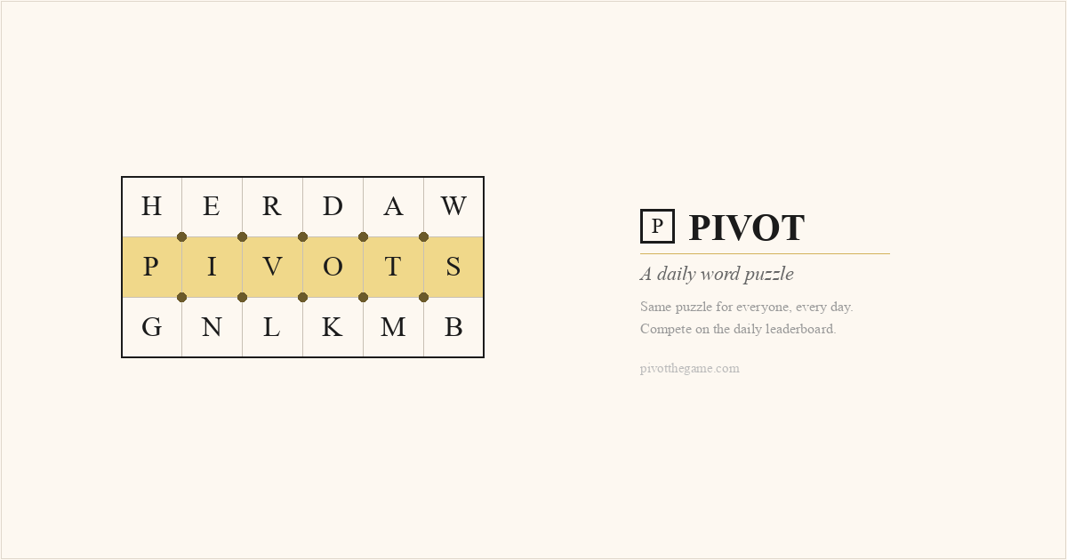 PIVOT — A Daily Word Puzzle